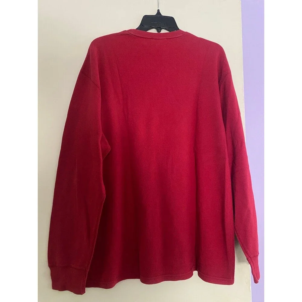 Polo Ralph Lauren Mens Waffle Knit Thermal Sleep Shirt XL Red Vintage Longsleeve